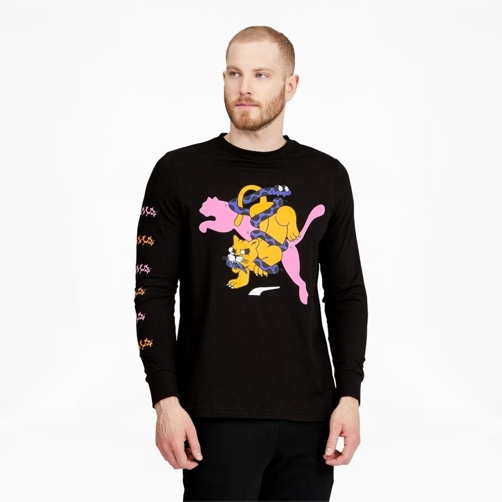 Mens PUMA X AKA BOKU GRAPHIC LONG SLEEVE T-SHIRT XXL